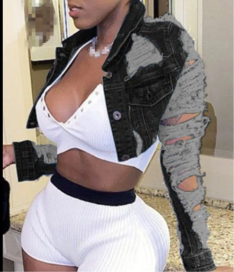 Black Denim Washed Jacket