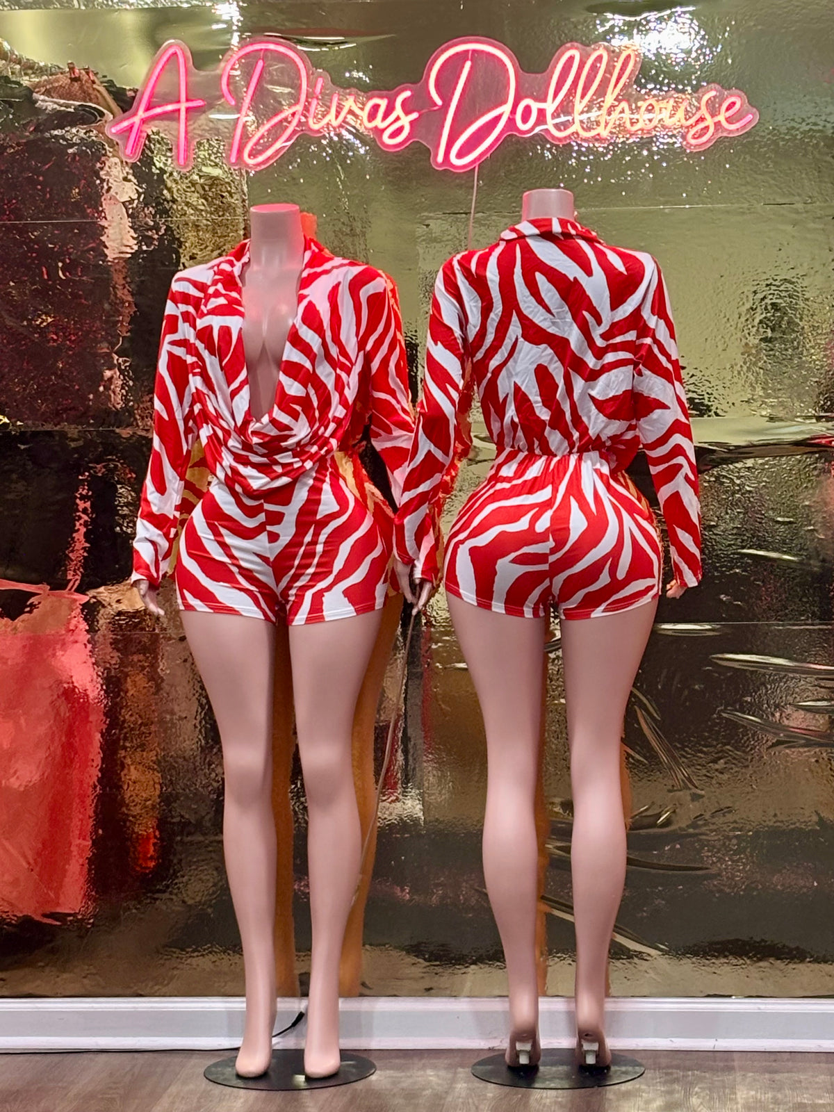 Red Diva Romper