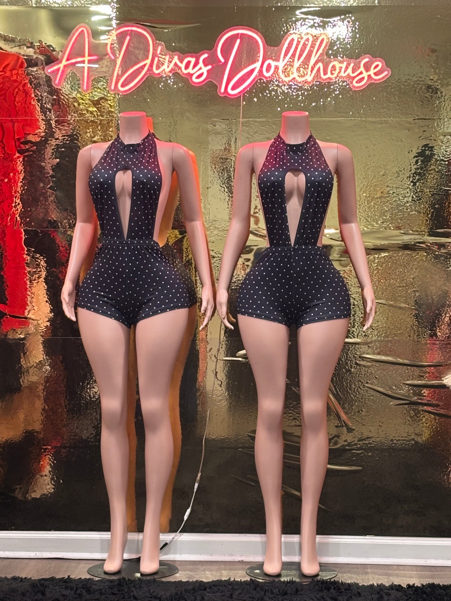 Black Polka Dot Romper