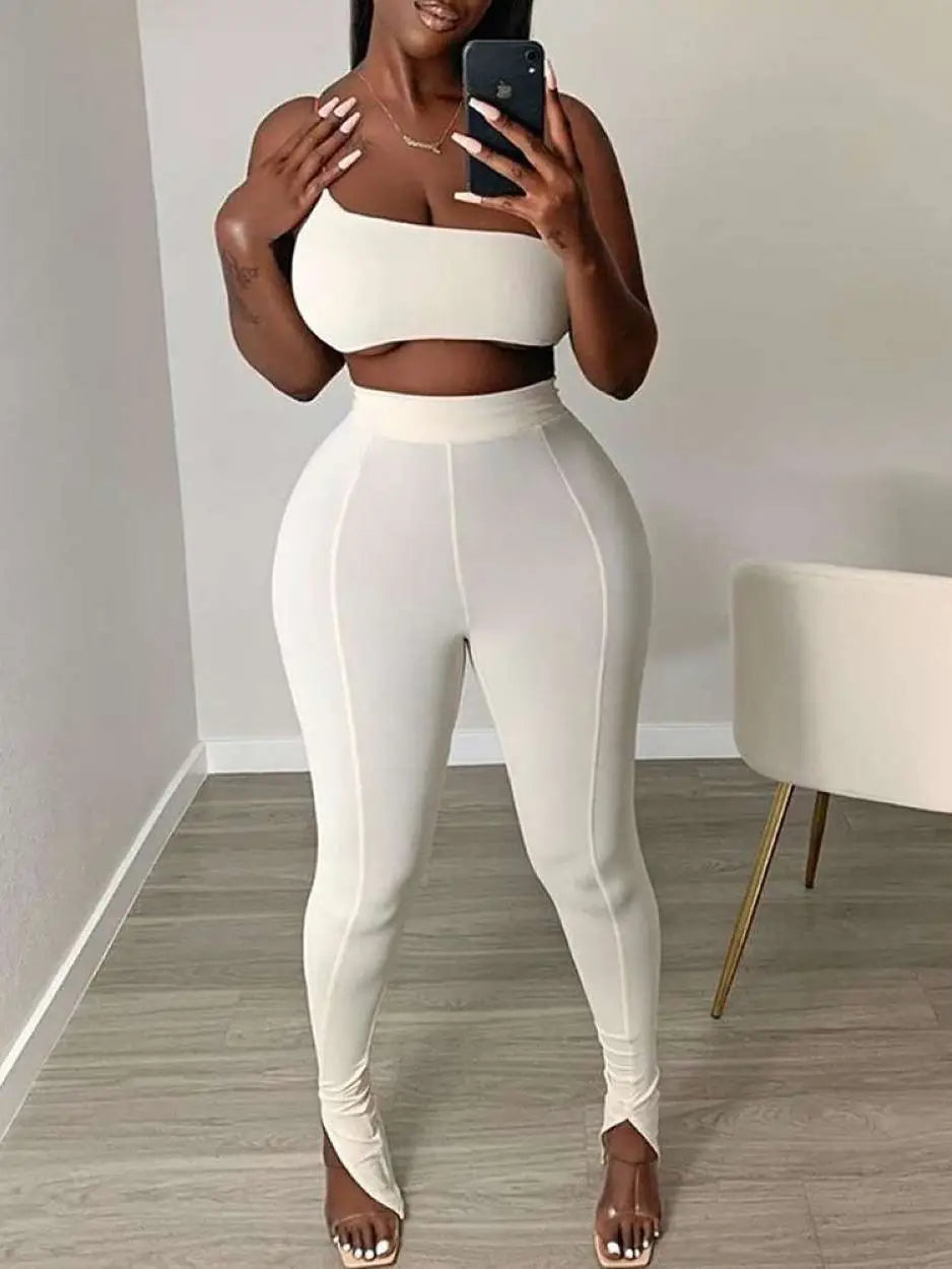 All white Diva 2 pc set