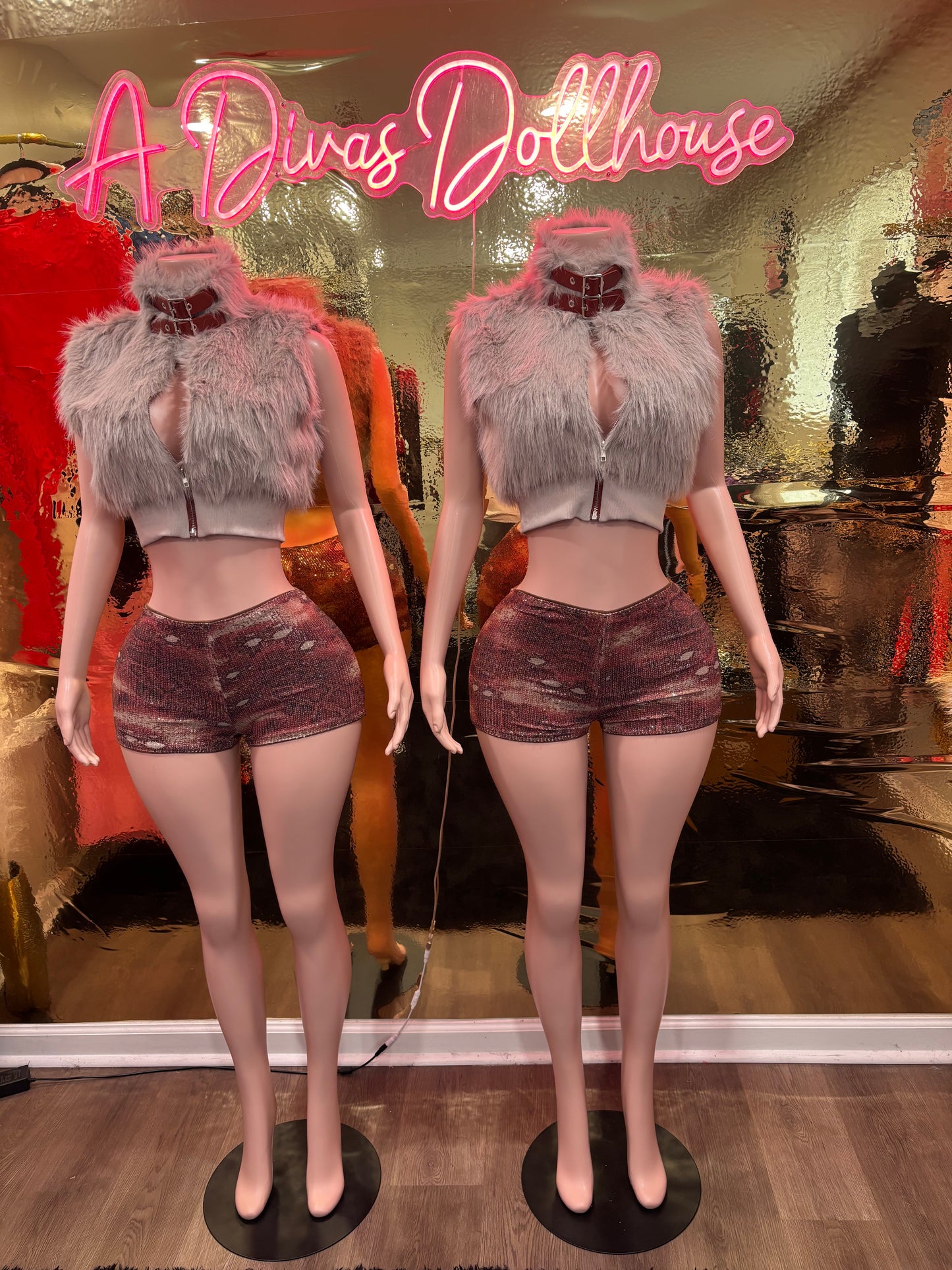 Lux Fur Short Set