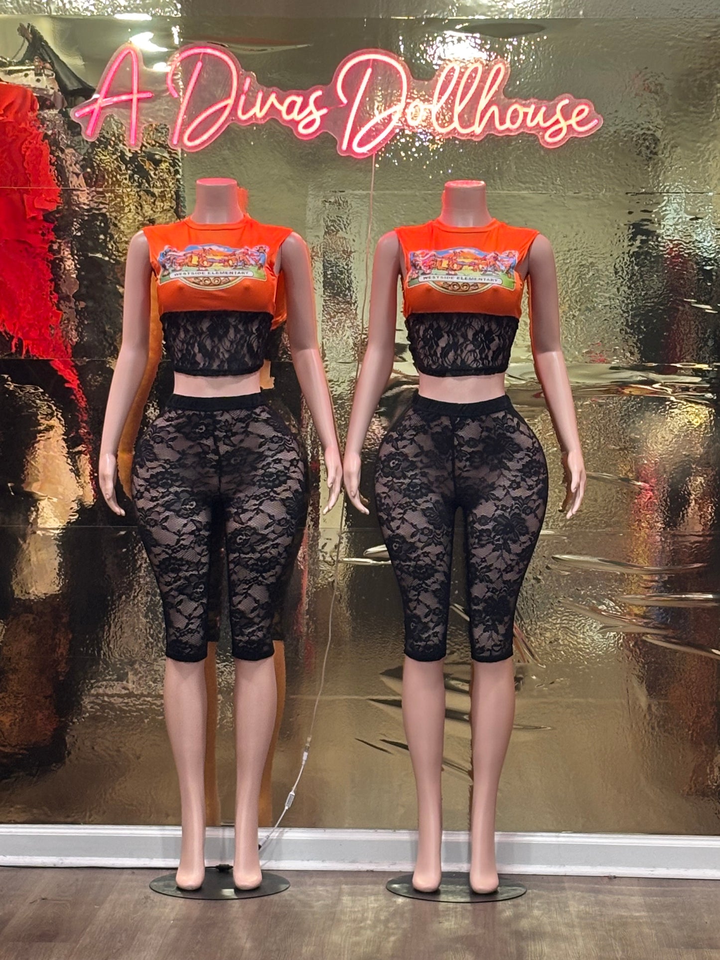 Lace 2pc Capri Set