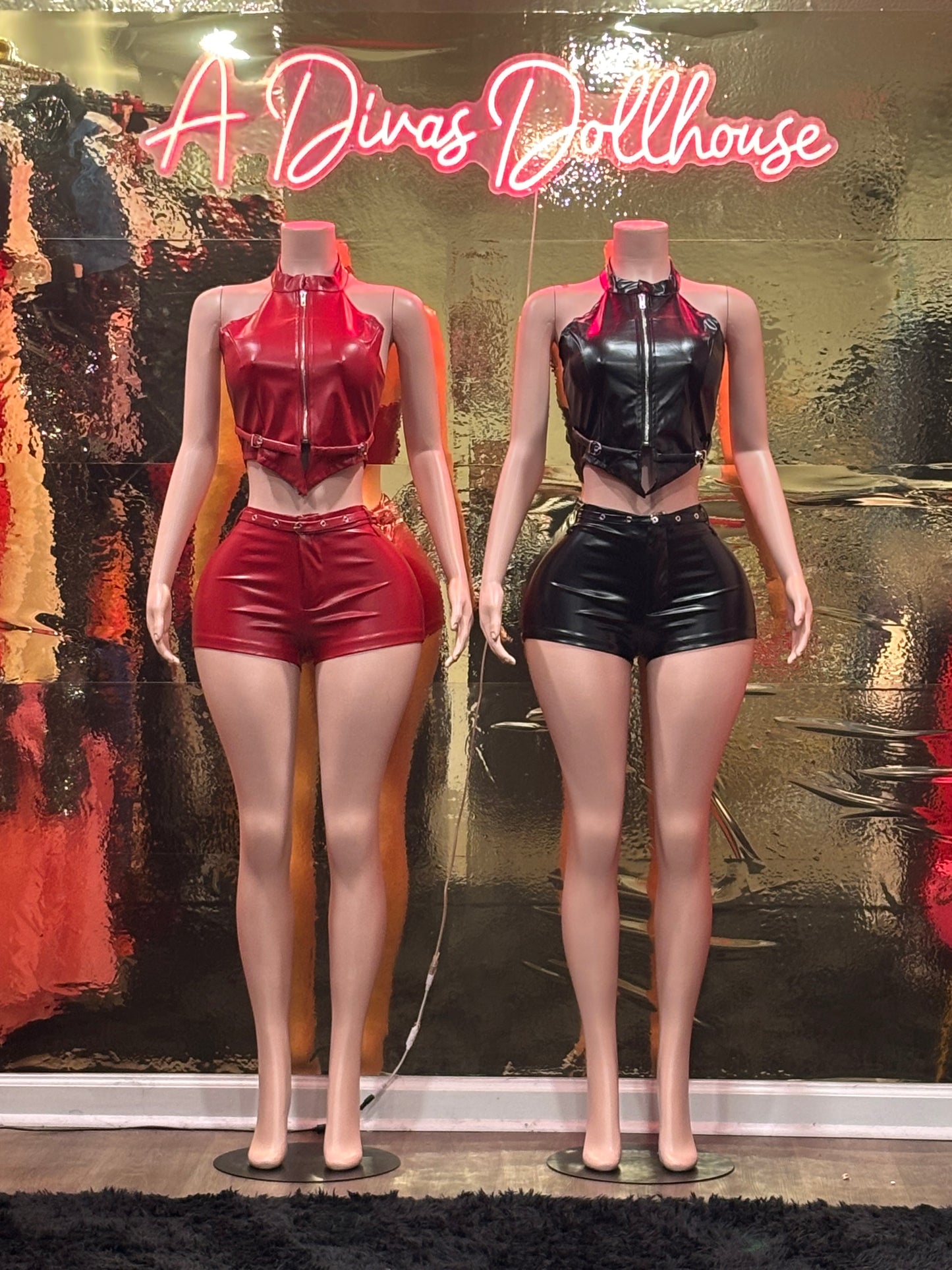 Halter Leather 2 piece Set