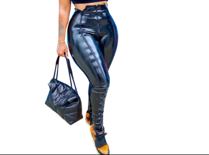 Zip Me Up Leather Pants Black