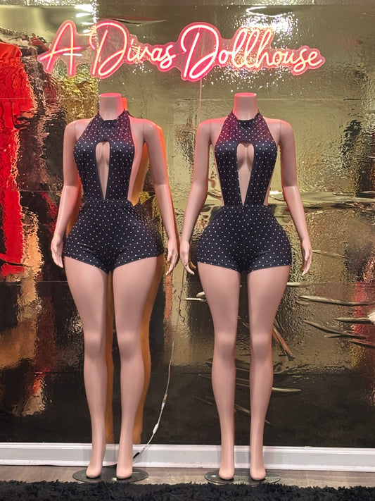 Black Polka Dot Romper