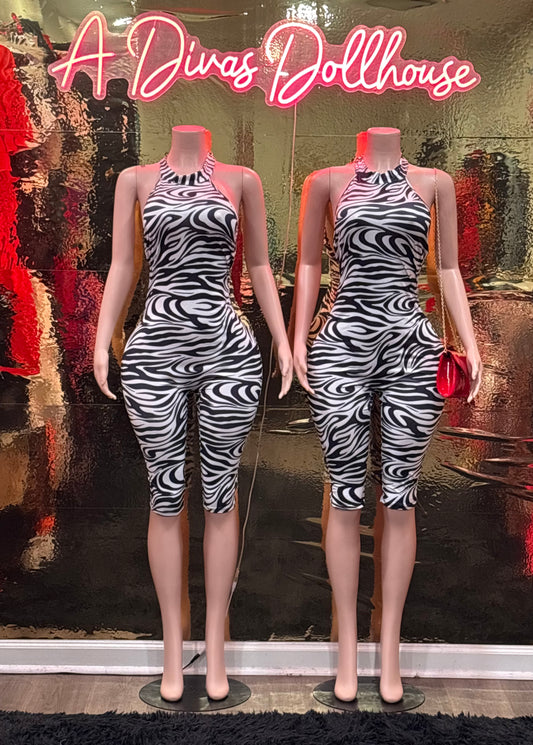 Zebra Capri Jumpsuit