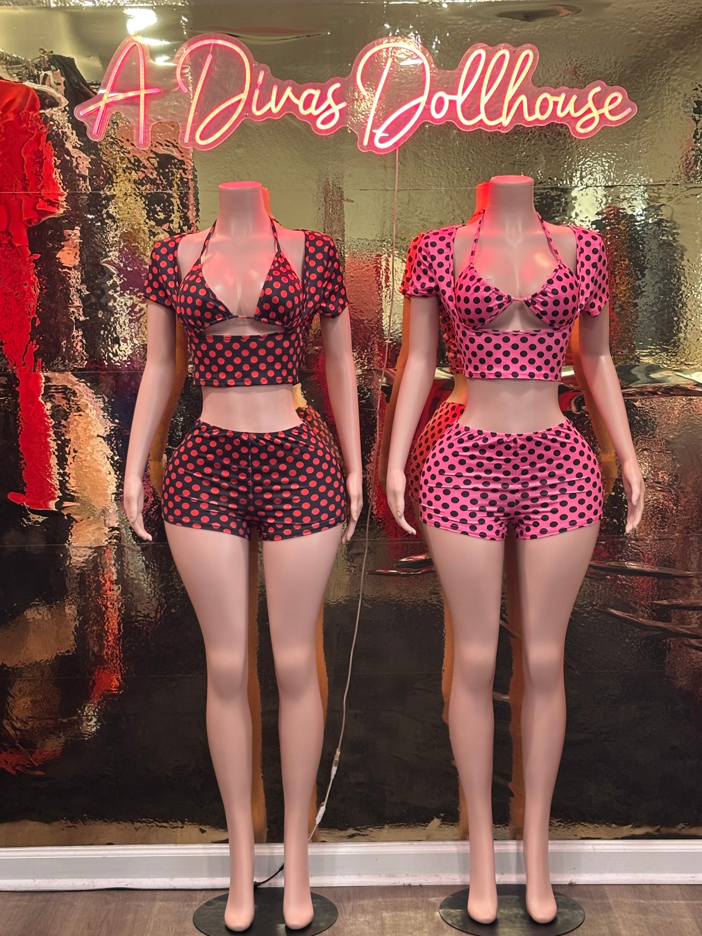 Polka Dot 3pc Short Set