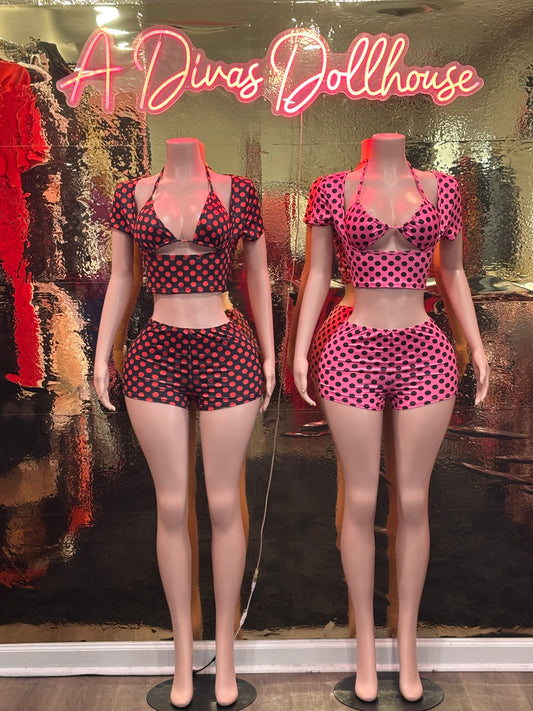Polka Dot 3pc Short Set