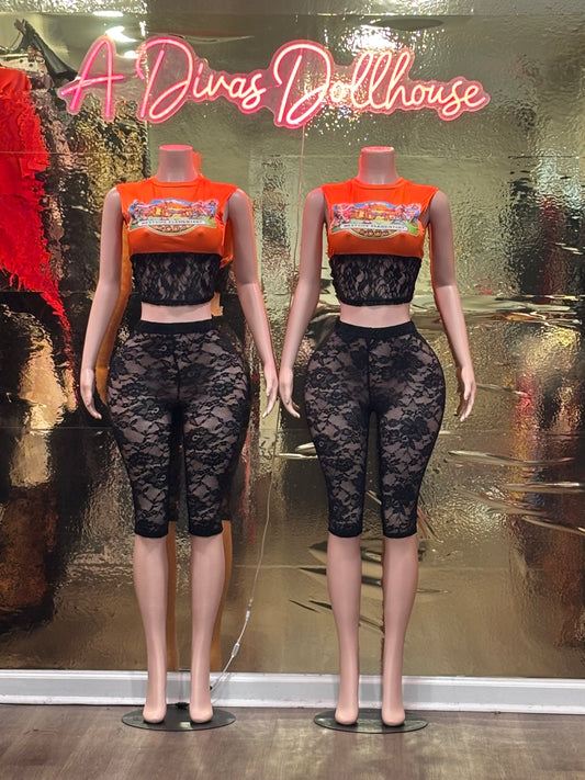 Lace 2pc Capri Set