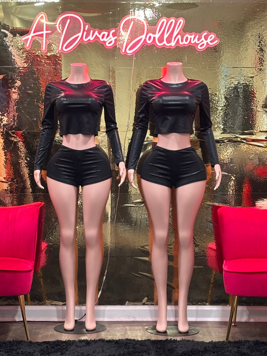 Faux Leather 2pc Set