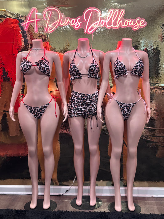Leopard Swimsuits 3pc skirt