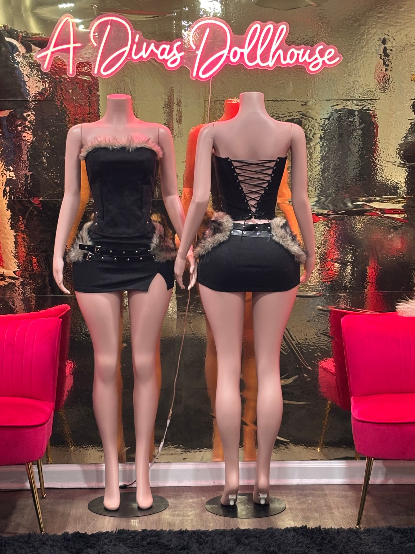 Furry Corset 3pc Set