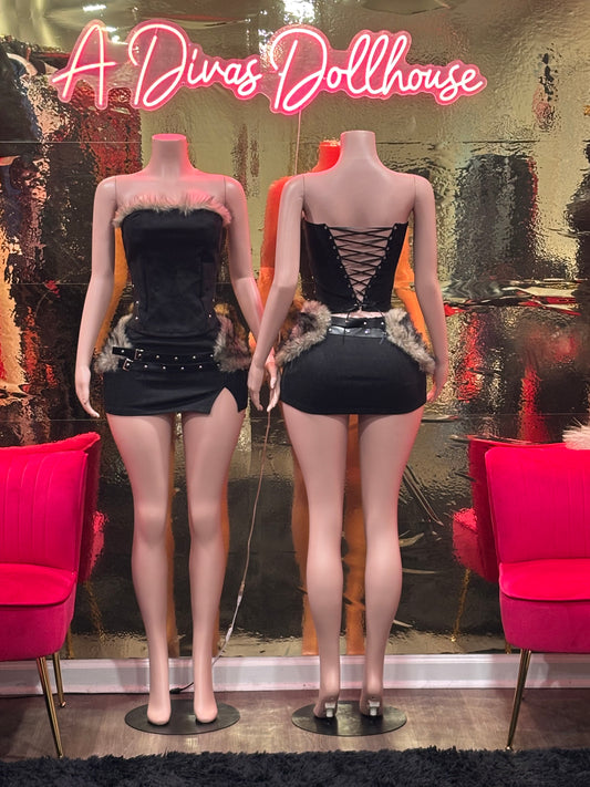 Furry Corset 3pc Set