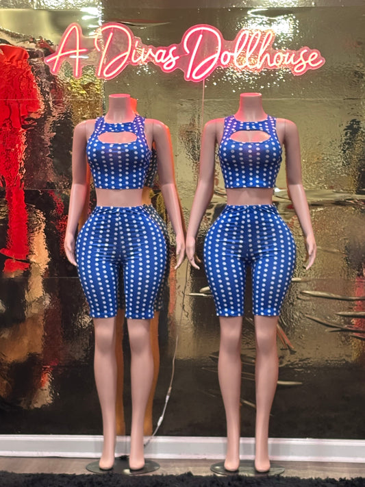 Blue Polka Dot Set
